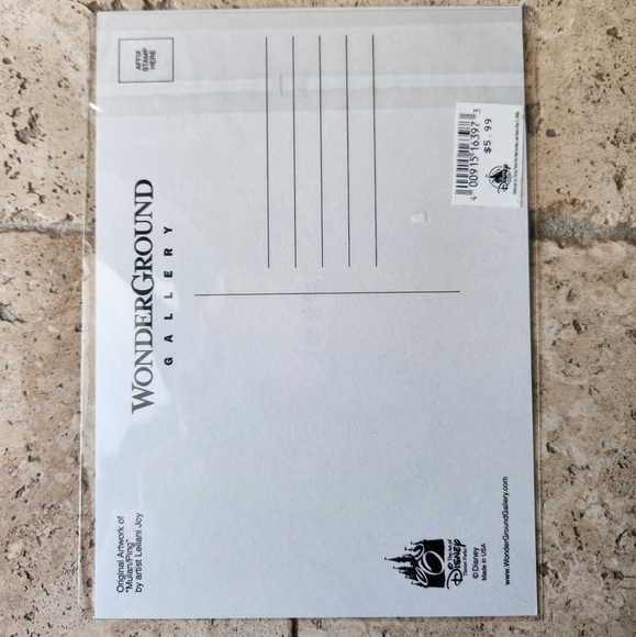 NWT Disney Wonderground Mulan Ping Warrior Postcard - Picture 2 of 3